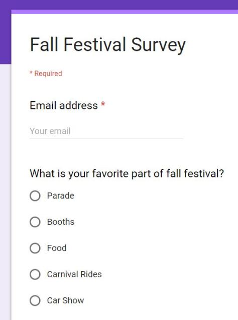 Fall Festival Survey